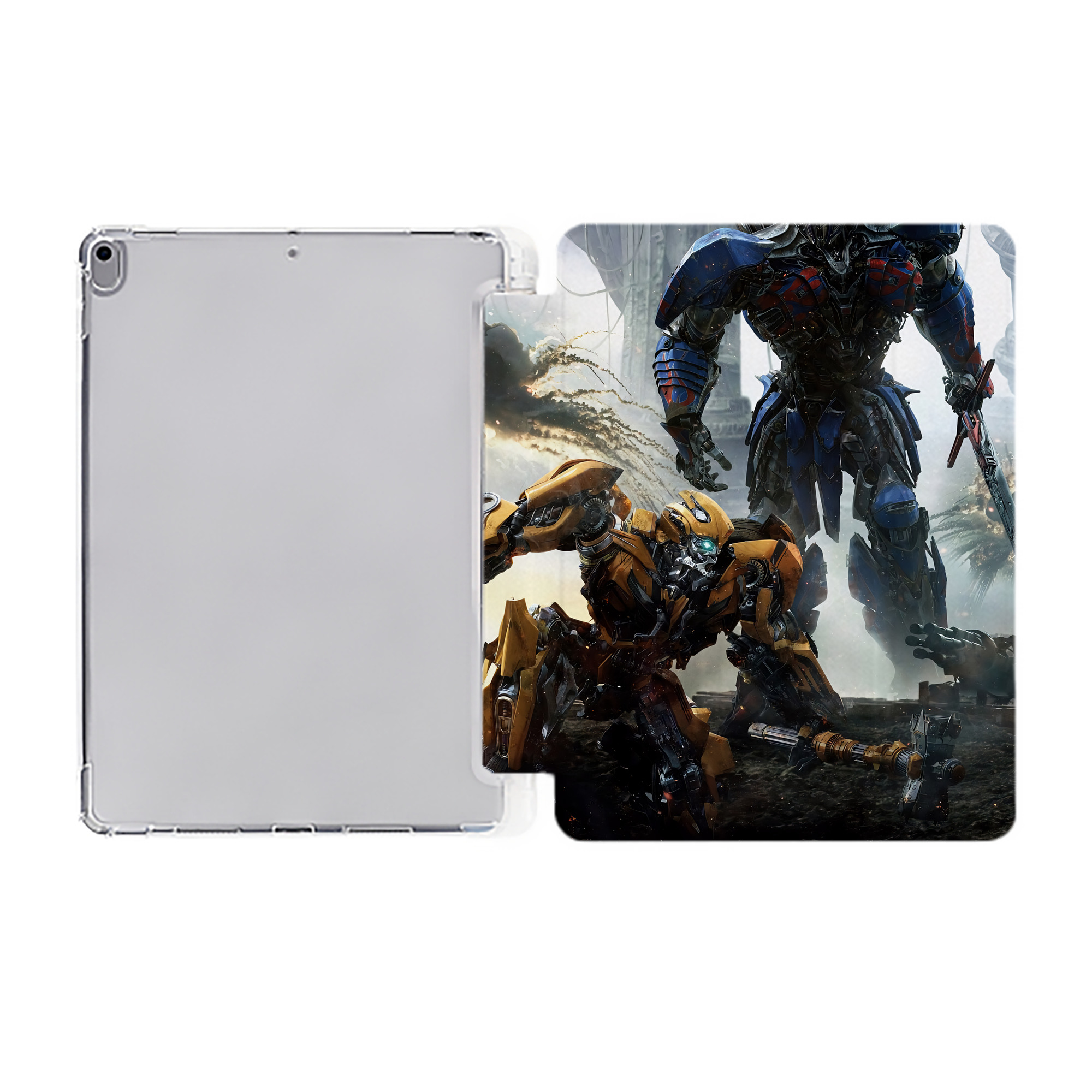 （画像用） Transformers トランスフォーマー IPad ケース ペン収納付き 三つ折りスタンド PUレザー×シリコン 対応機種9.5/10.5/10.9インチ